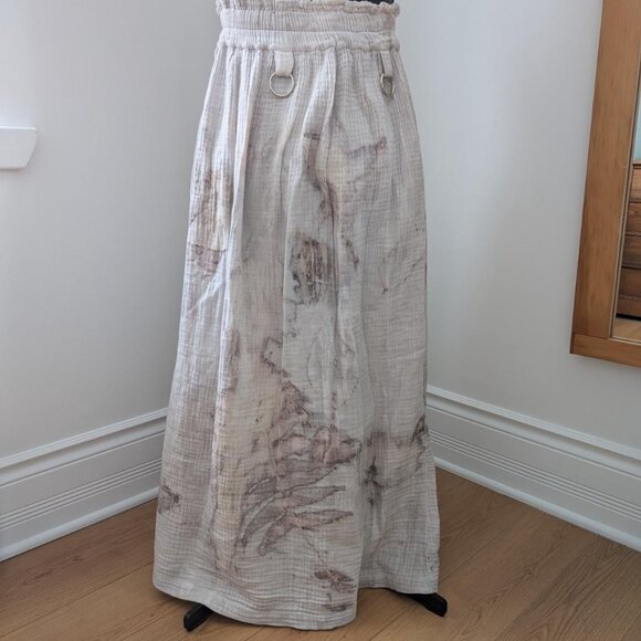 Eco dyed maxi skirt botanical print - Picture 2 of 4